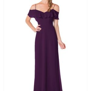 Bari Jay Plum Backless Cascading Chiffon Dress 💫